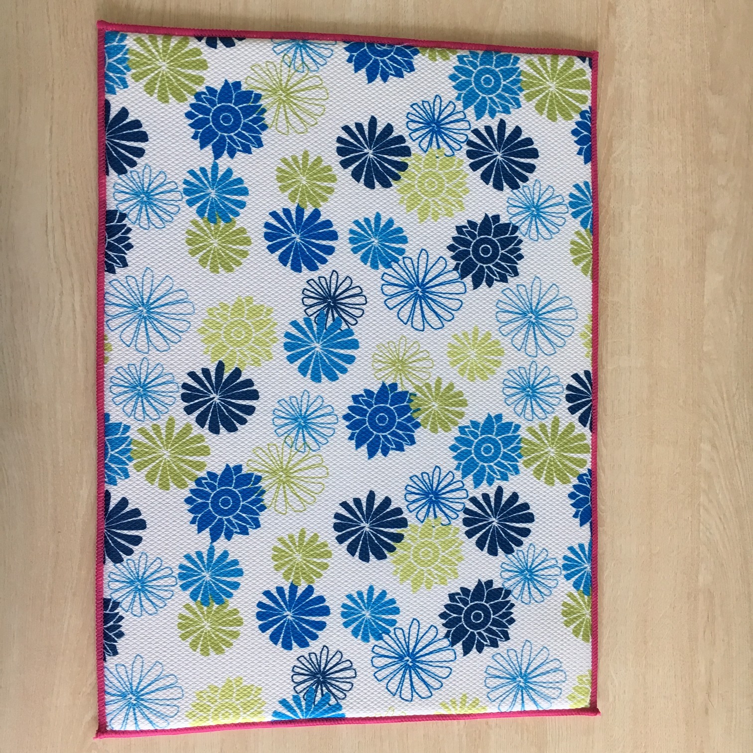 Sinlge packed 1pc Microfiber printeted water absorb dish mat kitchen water pad with grid patten
