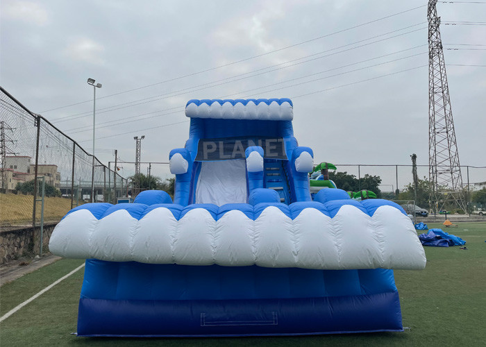 Splash Inflatable 0.55mm PVC Water Slide With Swimming Pool