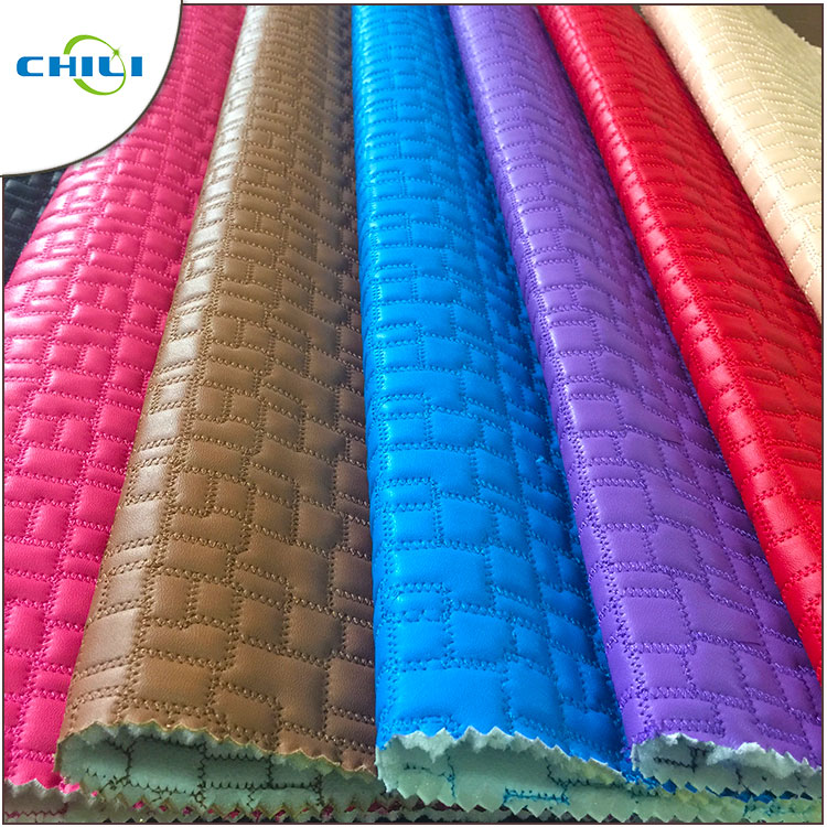 Clothes Quilted Pleather Fabric Sheets Lightweight Commercial Stitched