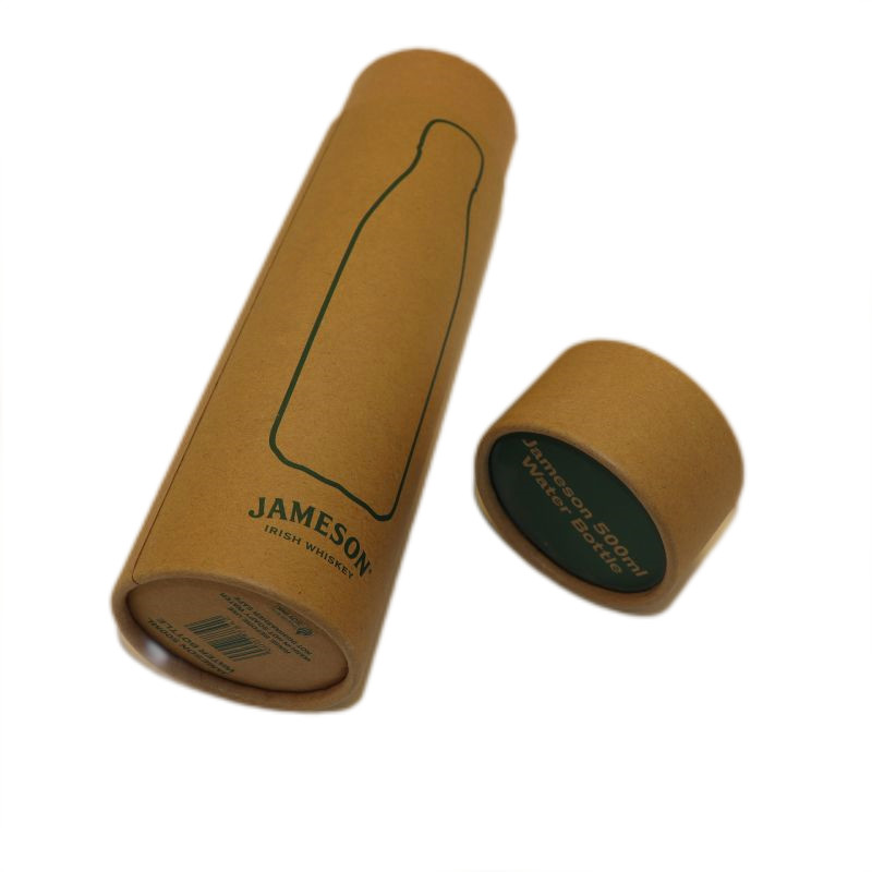 Height 27.5cm Retail Packaging Boxes , Kraft Paper Tube Box For 500ML Bottle Dia 8cm