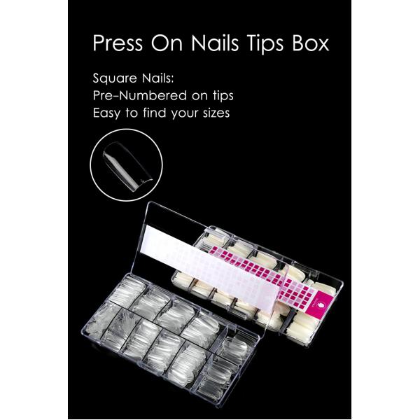 Stiletto Extra Long Press on Nail Extension Tips Full Cover Faux Nails Tips for Small Nails Single item French Style