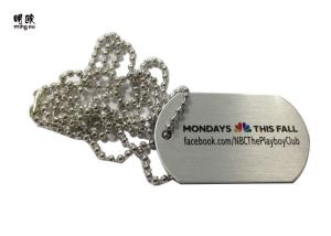 Wholesale Long Ball Chain Attached Metal Dog Tag Pet Identity Discs Brush Silver Coating from china suppliers