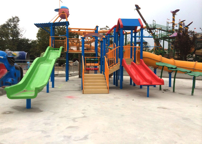 Custom Water Park Construction , Fiberglass Kids Playground Equipment Slide