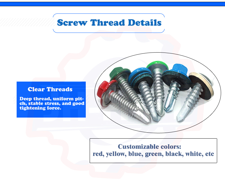 ISO Standard Black Yellow ZINC Finish Self Drilling Tek Screw for Sheet Metal Roofing