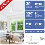 52" 3 Solid Wood Blades Ceiling Fan for Home 10 Year Motor Natural Wind Remote