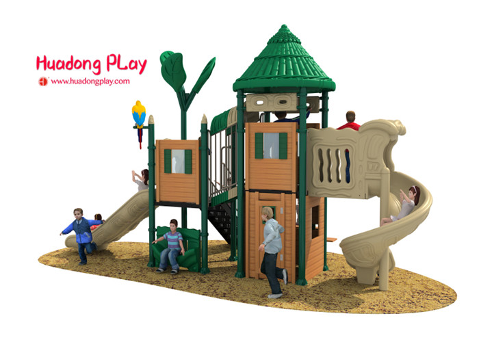 Woods Series Outdoor Playground Slides Pipe Galvanized Desirable For Children