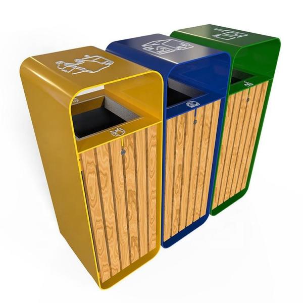 Customized Factory Outlet Outdoor Recycling Bin Garden Park 3 Compartments