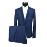 Buy cheap Dark Blue Mens Custom Tailored Suits Check Anti Wrinkle Business ISO9001 from wholesalers