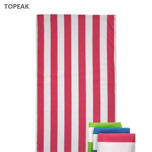 Wholesale Yoga Travel Microfiber Suede Towel Light Pink Striped Beach Towel 256g from china suppliers