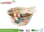 High Strength Bamboo Salad Bowl Set Heat Resistant Food Grade Printing Decal