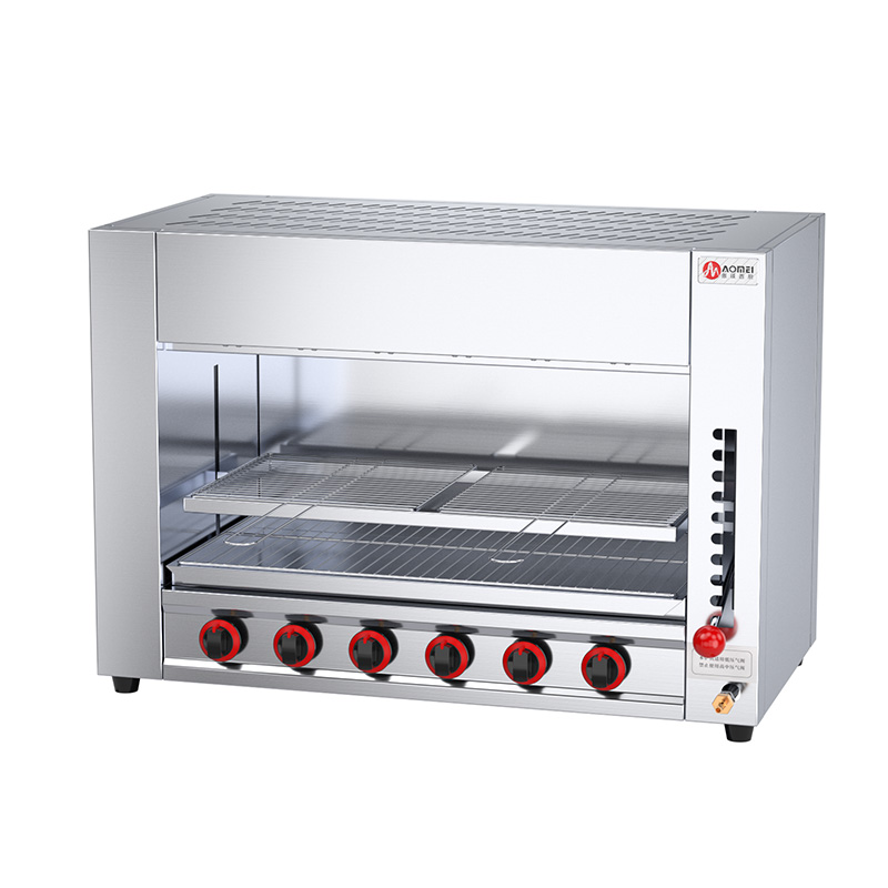 Kitchen Equipment Projects Gas Meat Broiler Infrared Salamander Grill with 6 Burners
