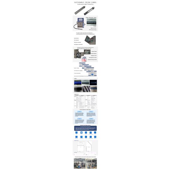 High Resolution Continuous Inkjet Printing Machine Long Distance IP54 Protection Rate
