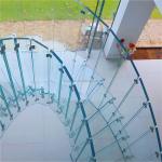 Supermarket Laminated Safety Glass Spiral Staircase Handrail for Indoor