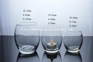 Wholesale Round shape clear glass candle holder from china suppliers