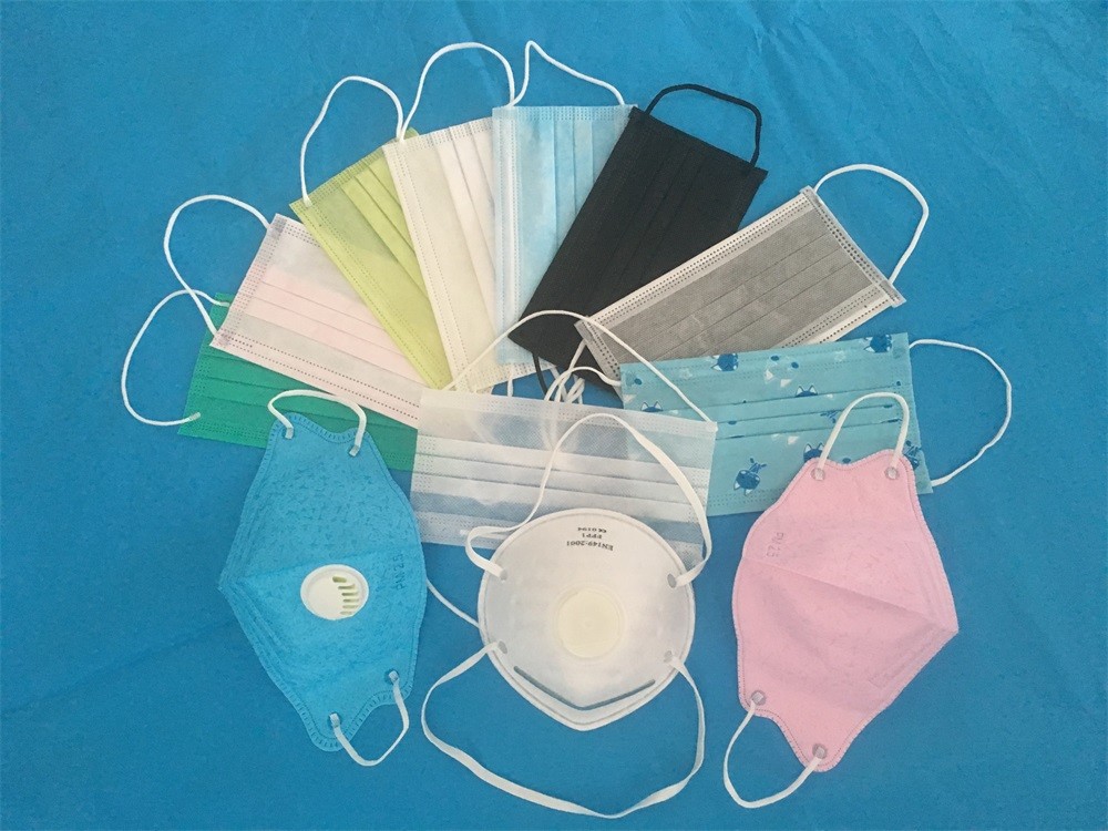2 ply tie-on Non-woven ,green face mask for doctor in hospital