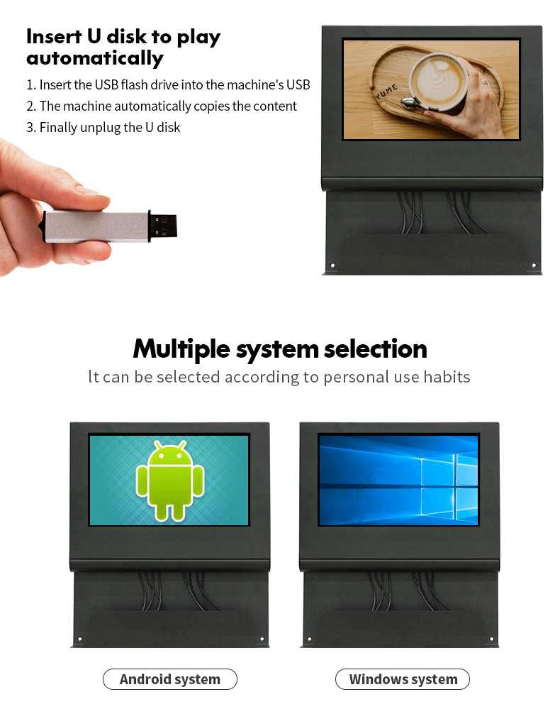 15.6" Wall Mount Mini Advertising Digital Signage With Smartphone Charging Station