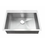 Durable Single Bowl Top Mount Sink , Handmade Stainless Steel Sink Brushed