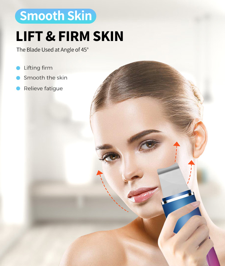 Handheld Portable Ultrasonic Scraper Facial Beauty Device Ion Skin Scrub