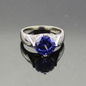 Wholesale Sterling Silver Round Purple Amethyst Cubic Zirconia Ring(F39) from china suppliers