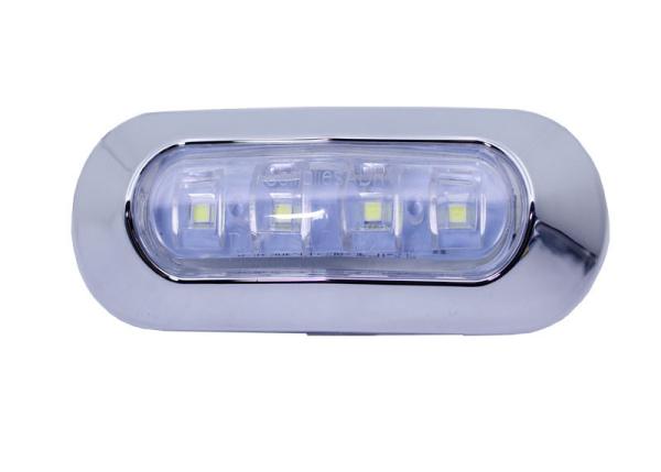 4 LEDs Boat Deck Courtesy Transom Cockpit Light 3.7" Oval Waterproof Marine Boat