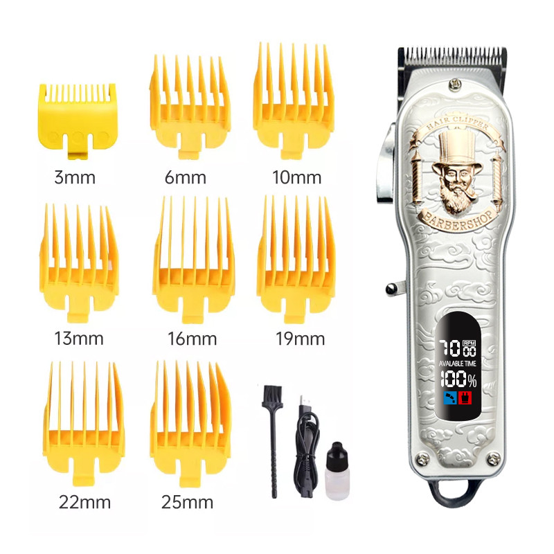 Men Electric Hair Clippers , LED Rechargeable Professional Hair Trimmer