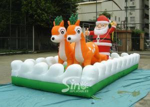 Wholesale Outside Christmas Inflatables Jingle Bells / Father And Reindeers Running Together from china suppliers