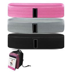 Wholesale Slipfree 86*8cm Workout Fabric Resistance Bands Hip Loop 3pcs from china suppliers