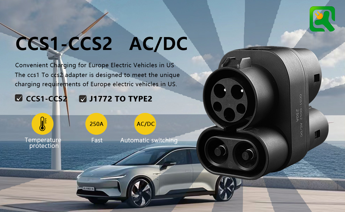 CE Certified EV CCS1 to CCS2 Adapter for Fast Charging Stations by BYD Automatic Compatibility