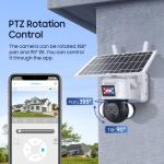 Glomarket 12X ZOOM Floodlight Solar Battery PTZ 6MP Camera Smart Wifi/4G Ubox