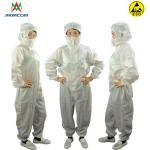 SGS White Blue 0.35kg 10000 Class Cleanroom ESD Smock