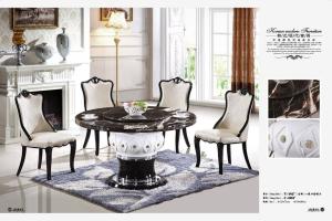 Wholesale club 8 persons round dining marble table with Lazy Susan from china suppliers