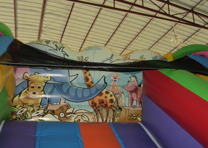 Giraffe arch inflatable standard dry slide animals zoo park inflatable standard slide for children
