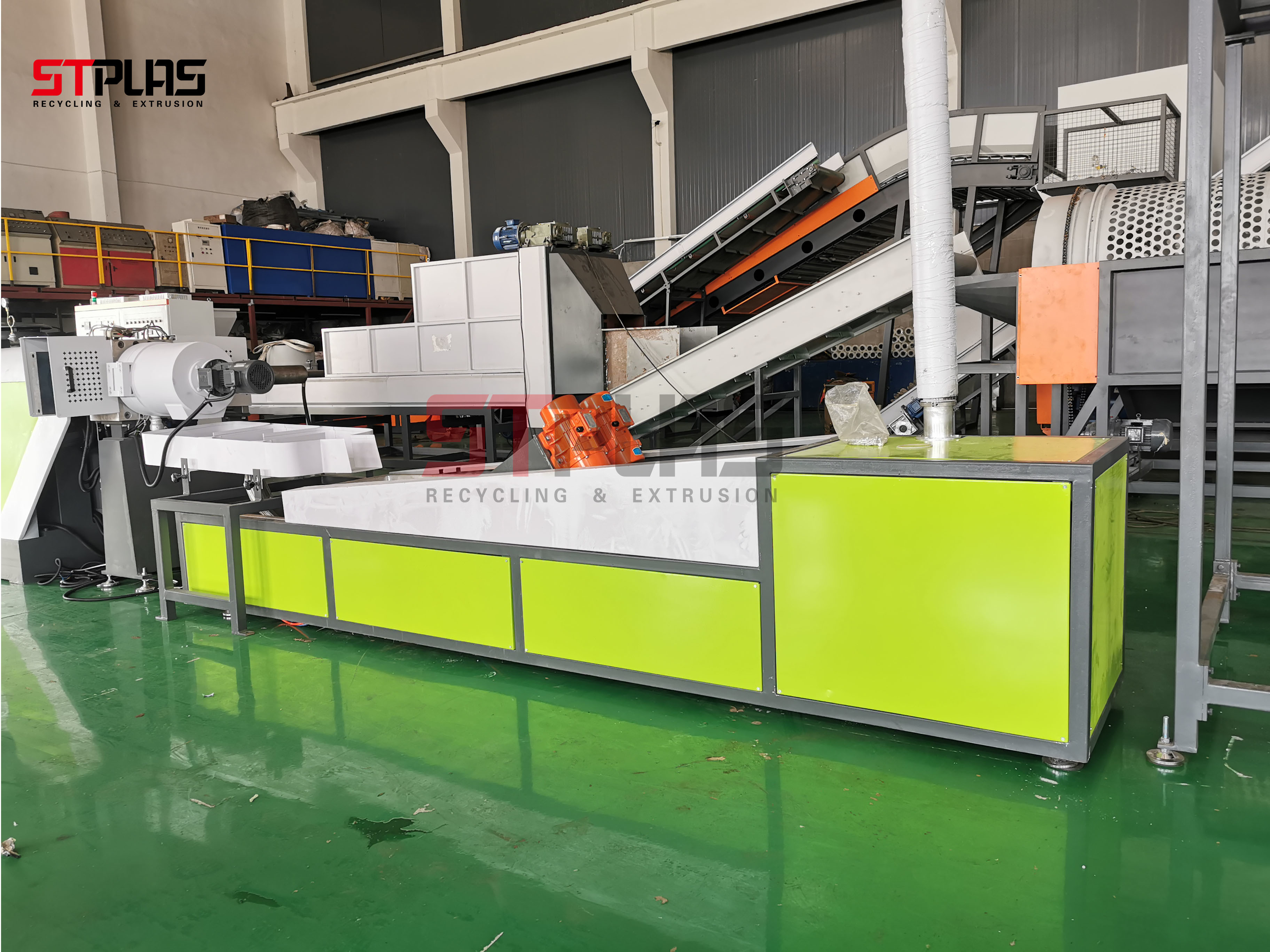 Stainless Steel Recycling Plastic Pellet Machine 100kw With Chinese Brand Reducer