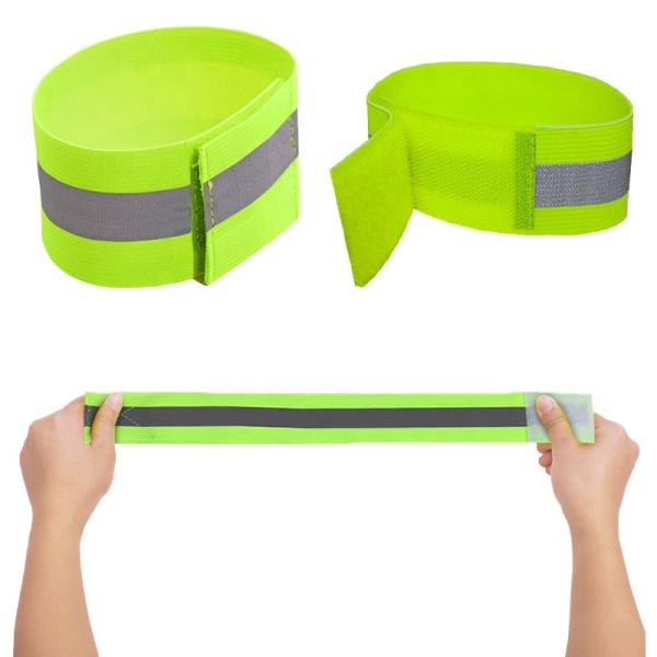 Fluorescent Orange Reflective Armbands For Running Tape Elastic Bands Leg Bind