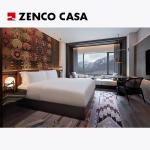 Contemporary Hotel Bedroom Furniture Set Including Bed And Solid Wood Bedside