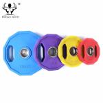 Polygonal Rubber Coated Weight Lifting Plates 45 lbs for Gym Fitness