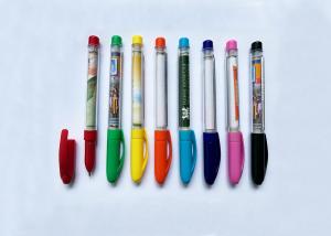Wholesale Transparent plastic banner gel ink pen in red or blue with 180mmX68mm size color-full banner printing for promotion from china suppliers