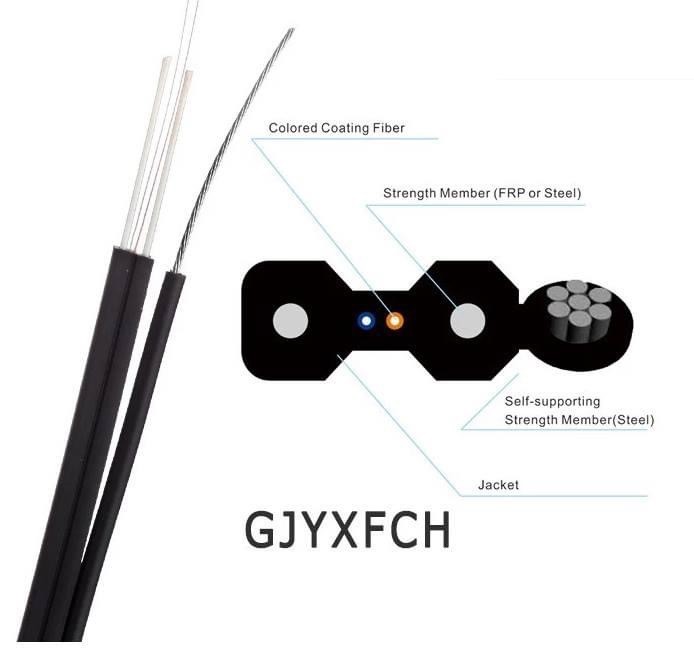 Self Supporting G652D Outdoor FTTH Fiber Optic Drop Cable