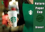 Thermal Starbucks Paper Coffee Cups 16 Oz White Color High Smoothness