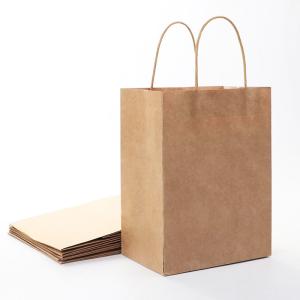 Wholesale Customized Fashion Shopping Bag Take Away Food Bag Brown Kraft Clothing Paper Bag from china suppliers