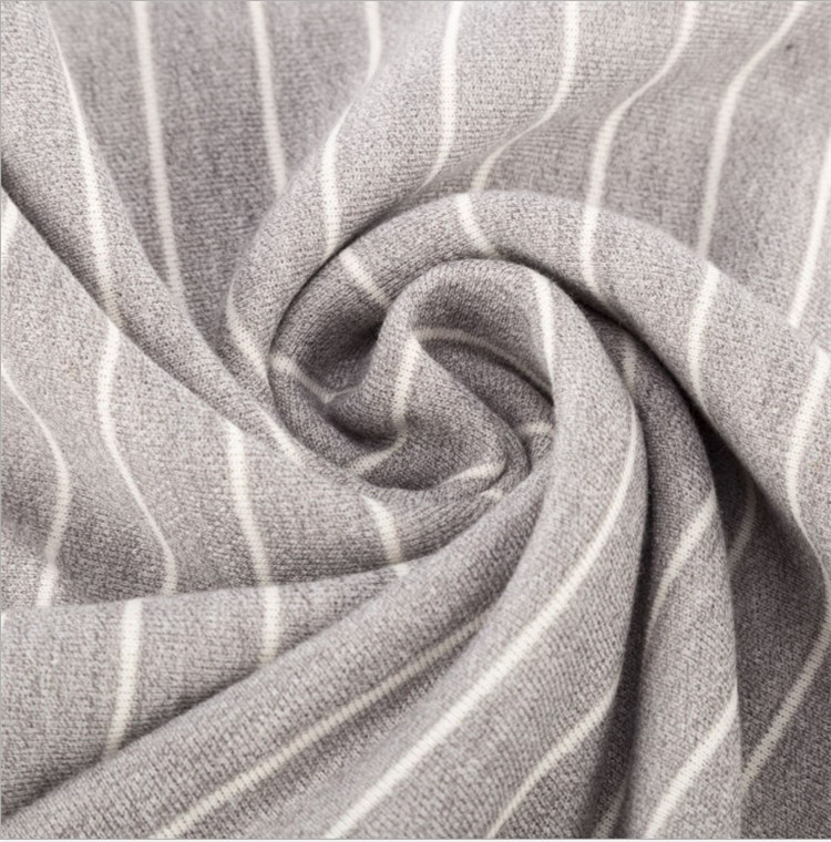 Wear Resistant Double Sweatshirt Striped Cotton Fabric For Hoodie
