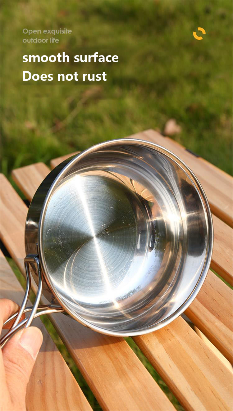 OEM Hiking Picnic Outdoor Cookware Set Stainless Steel Non Stick
