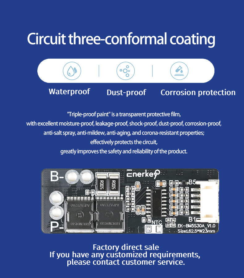 Enerkey 3S 4S 30A BMS With NTC , 18650 Li-ion Lithium Battery Cell PCB Protection Board
