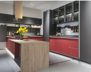 Wholesale 18mm Walnut Wood Modern Modular Kitchen Cabinets 3D Customized from china suppliers