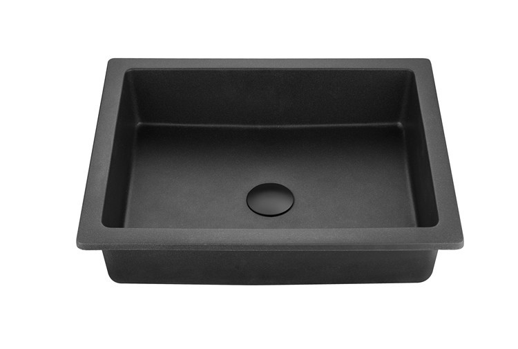 Dual Mount Black Single Bowl Composite Granite/Quartz Kitchen Sink