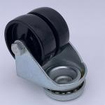 50mm Twin Wheel Nylon Castors With Top Bolt Hole Double Wheels Caster