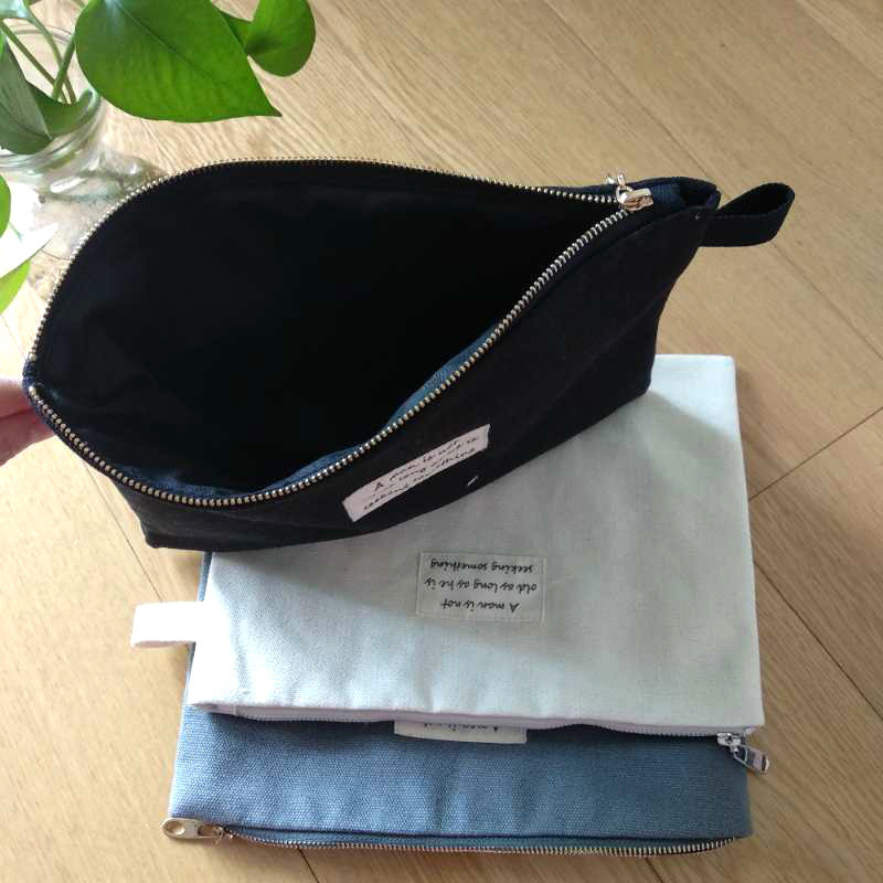 Cotton Lining 12*8.5 Canvas Pen Case Stationery Storage