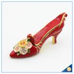Handmade Elegant High Heel Shoes Shape Trinket Box Beautiful Flower Jewelry Box