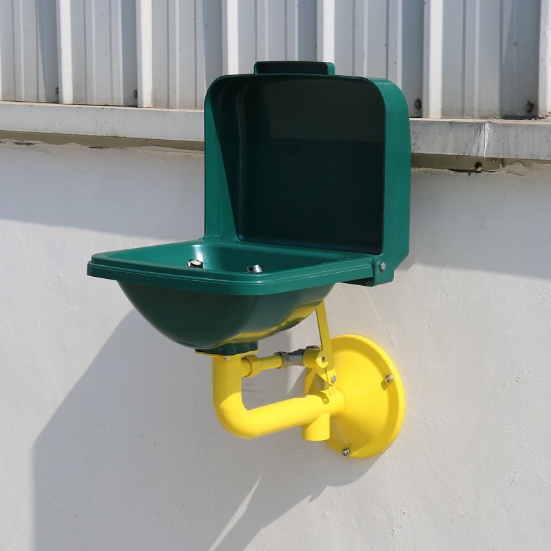 Round bracket Anti-corrosion Wall-mounted ABS-cover ABS basin eye washer ,eyewash station Auto open and close