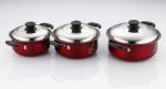 16/18/20/22cm red color & flower stainless steel cookware set & kitchenware set